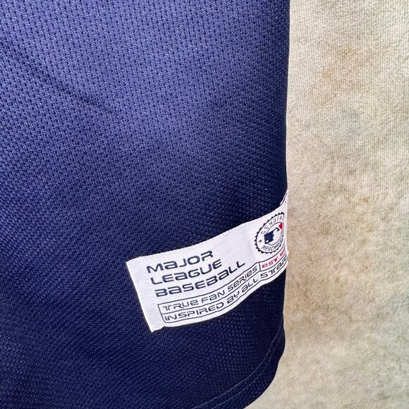 2003 New York Yankees Alfonso Soriano Jersey Sz XL Navy Blue #12 Stitched MLB - Picture 10 of 11